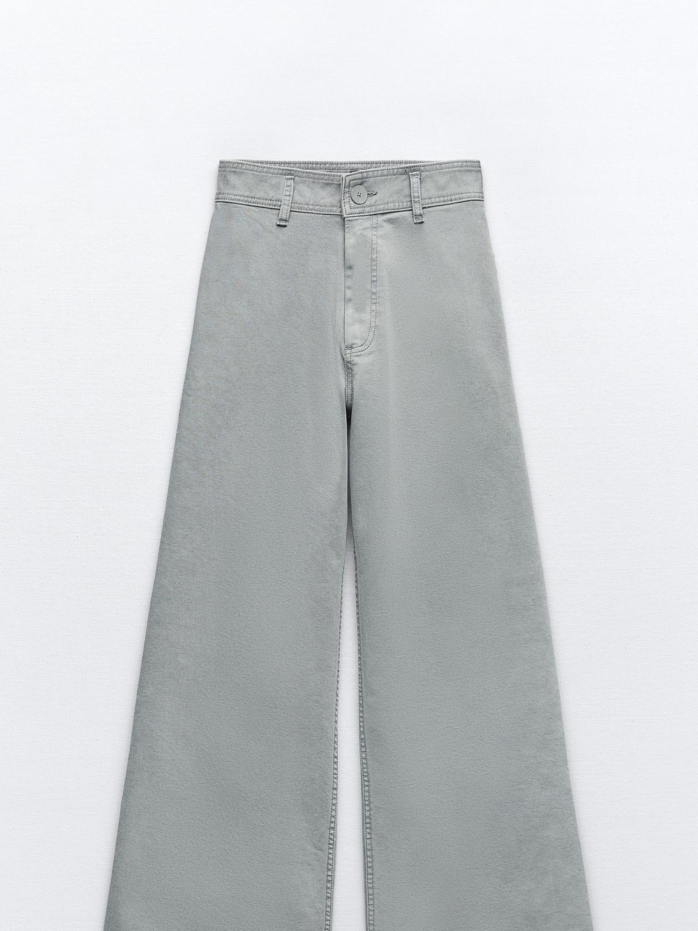 Zara High-Waist Wide Leg Cropped Jeans in Light Blue